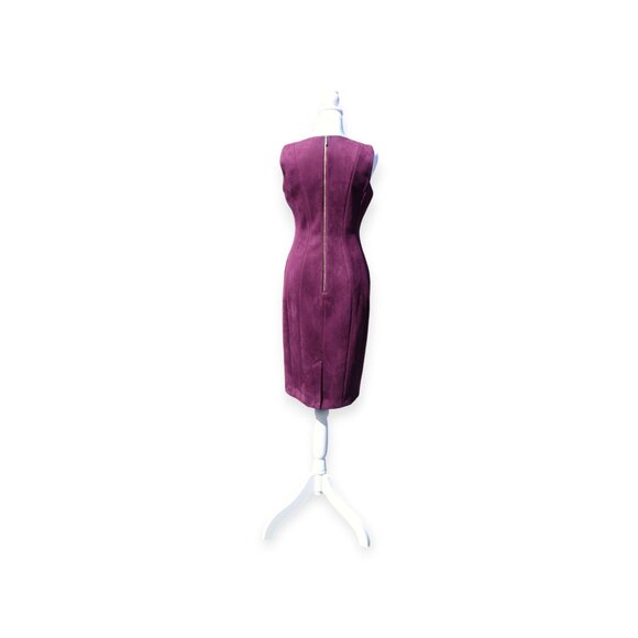 Calvin Klein Plum Faux Suede Sheath Dress (Size 6) - Picture 2 of 6